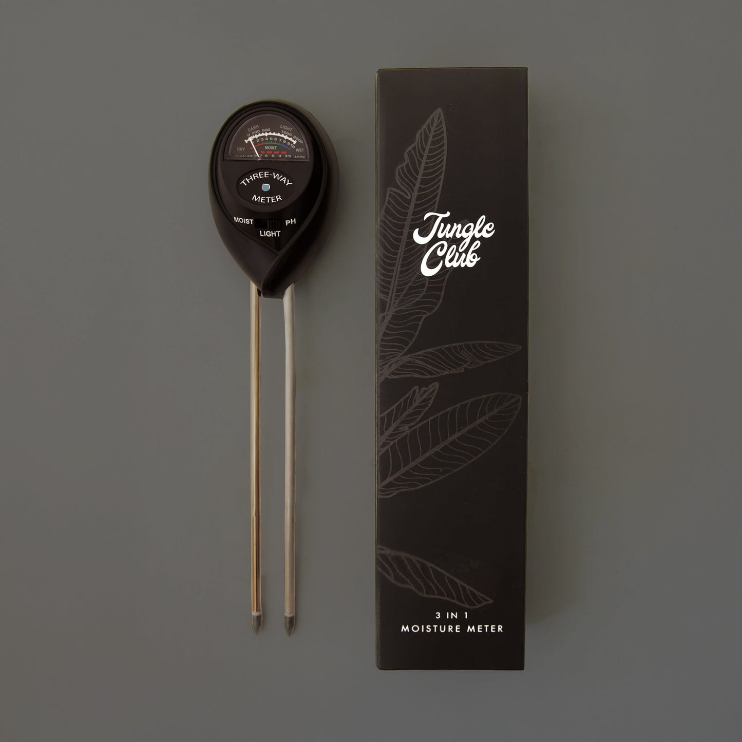 A black plant moisture meter.